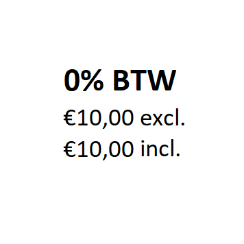 10 euro + 0% btw
